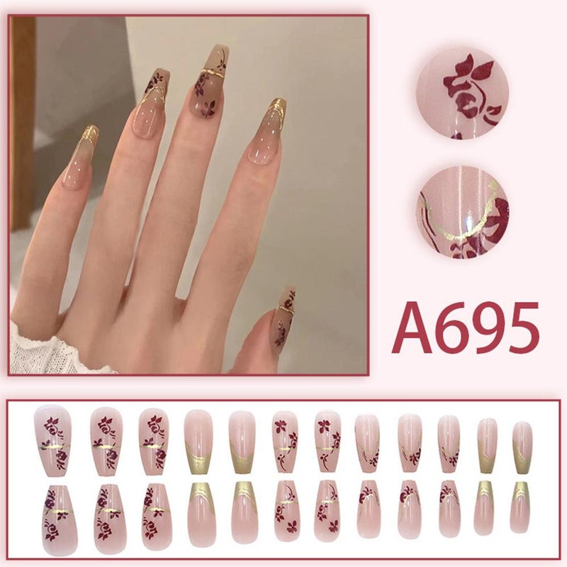 Wearable nails: Fresh, sheer, sweet, cool, and minimalist ready-made nail tips, false nail tips, jelly gel.